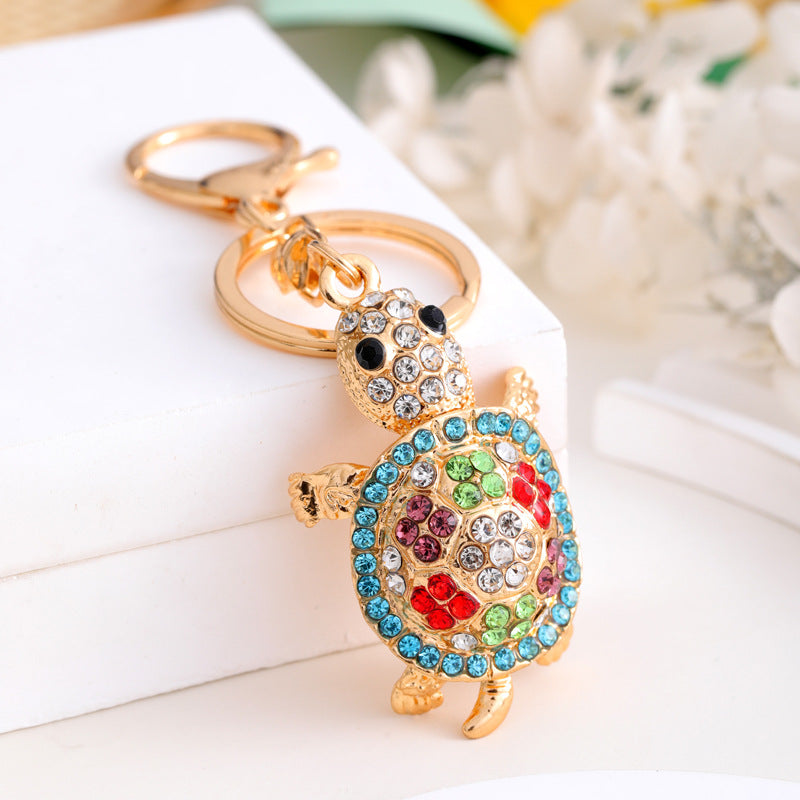 Wholesale Colorful Turtle Rhinestone Metal Keychain ACC-KC-YuanFei014