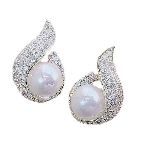 Wholesale 925 Silver Needle Light Luxury Pearl Earrings