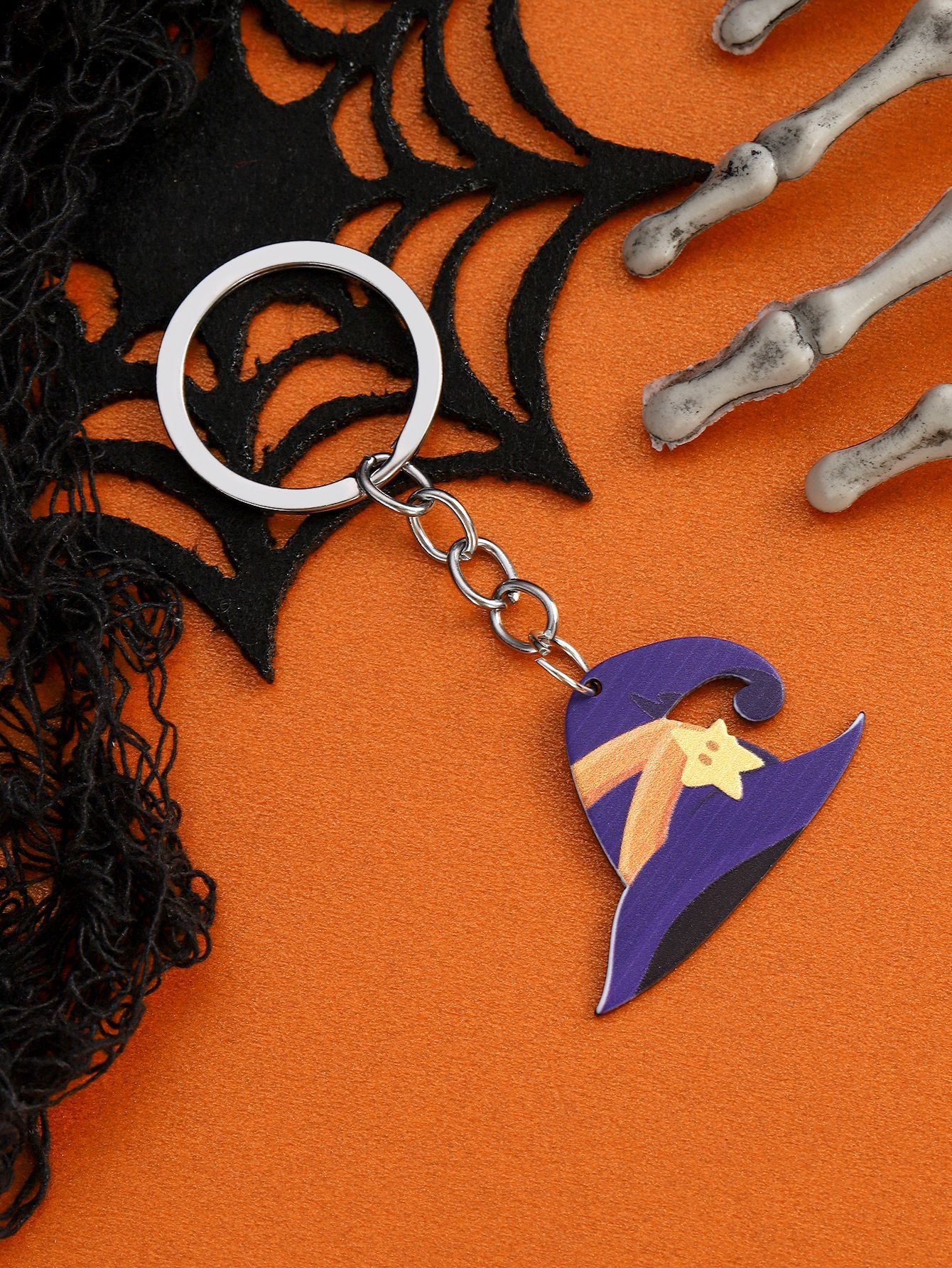 Wholesale Halloween Acrylic Skull Spider Keychains ACC-KC-RongR077