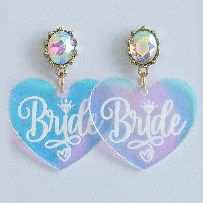 Wholesale 2 Pairs/pack Wedding Bridesmaid Jewelry Floral Pearl Laser Acrylic Earrings ACC-ES-HY078