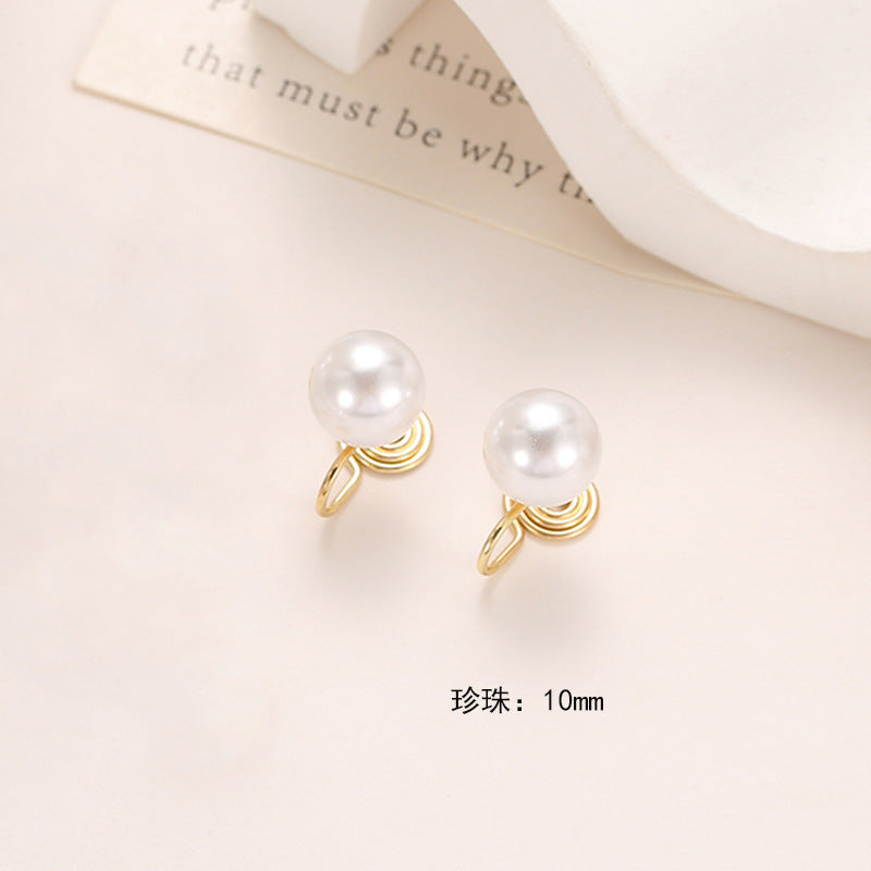 Wholesale pearl retro round shiny ear hooks earrings