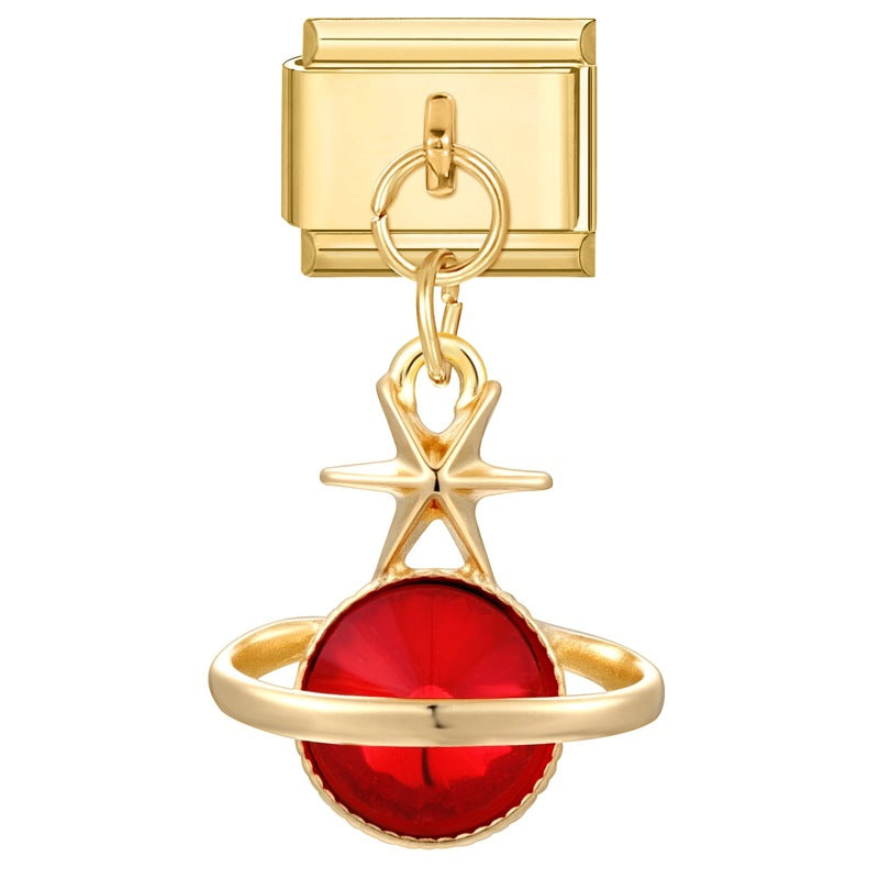 Wholesale Italian Charm Bracelet 9mm DIY Splicing Gold Butterfly Pendant Stainless Steel Composable Bracelet