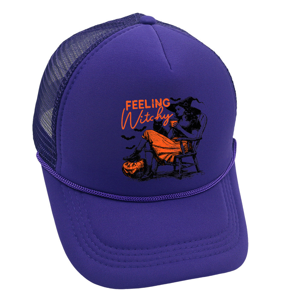 Wholesale Trucker Hat Halloween Pumpkin Witch Baseball Cap Printed Mesh Cap ACC-HT-HaiPu014