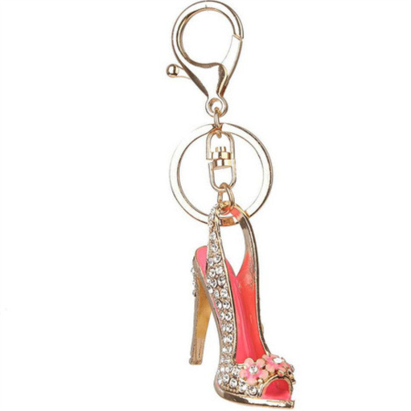 Wholesale High Heels Rhinestone Alloy Keychain ACC-KC-YuanFei006