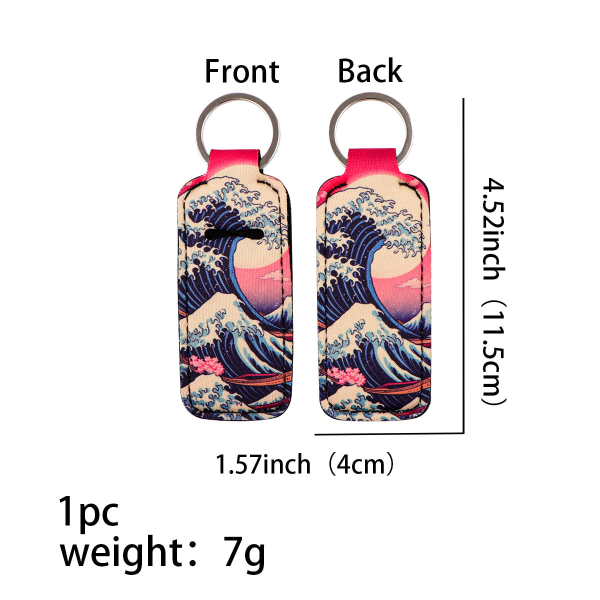 Wholesale 6pcs  Wave Lipstick Protective Case Keychain