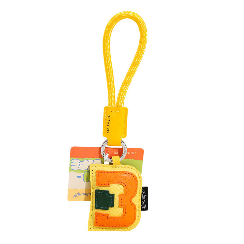 Wholesale Trendy 26 Letter PU Leather Keychain Pendant Graduation Gift Car Key Accessory