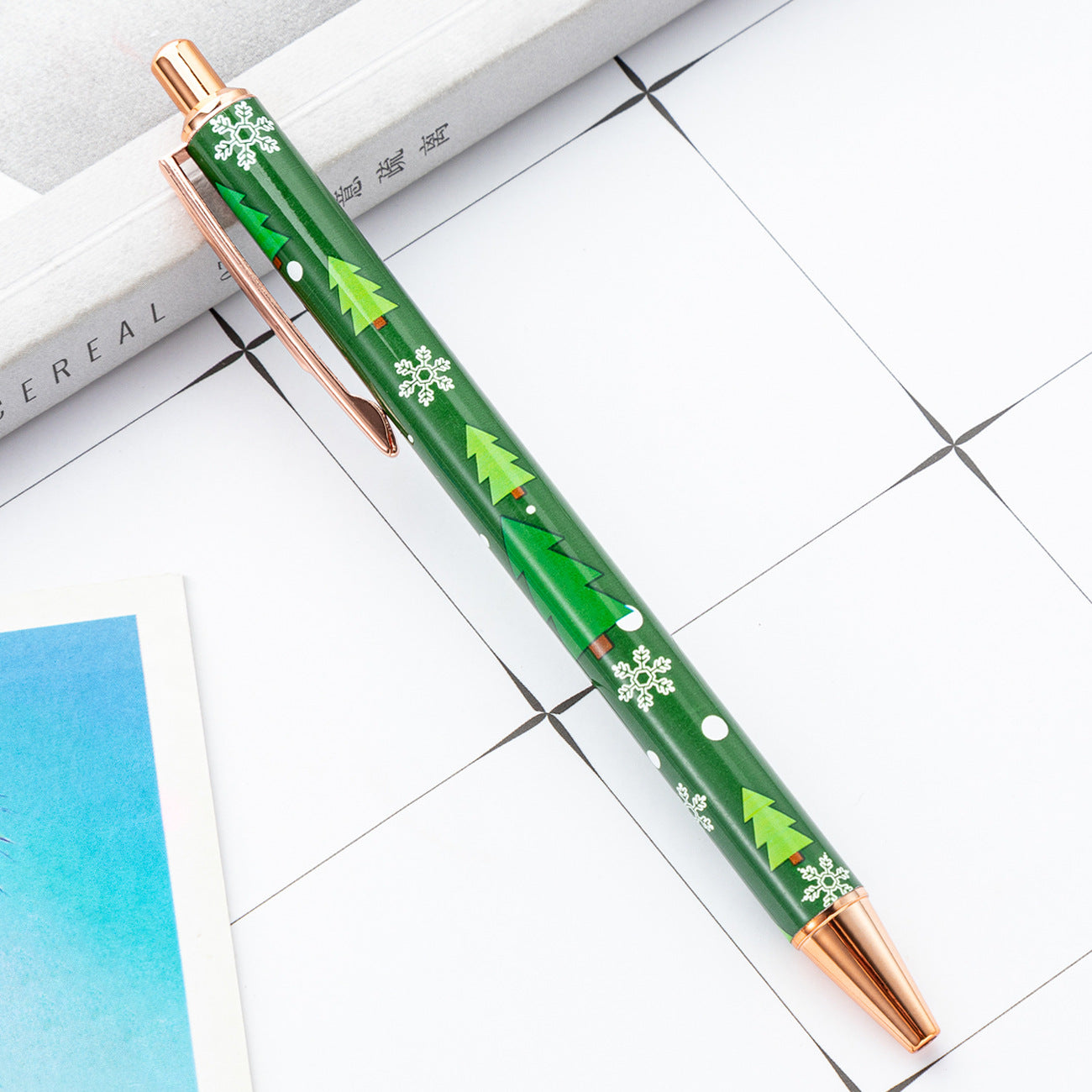 Wholesale Christmas Series Push Metal Ballpoint Pens ACC-PN-HuaH055