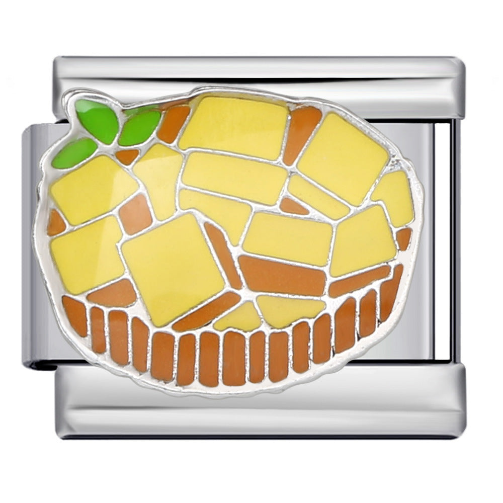 Wholesale Italian Charm Bracelet 9mm DIY Splicing Removable Cartoon Food Element Stainless Steel Composable Bracelet