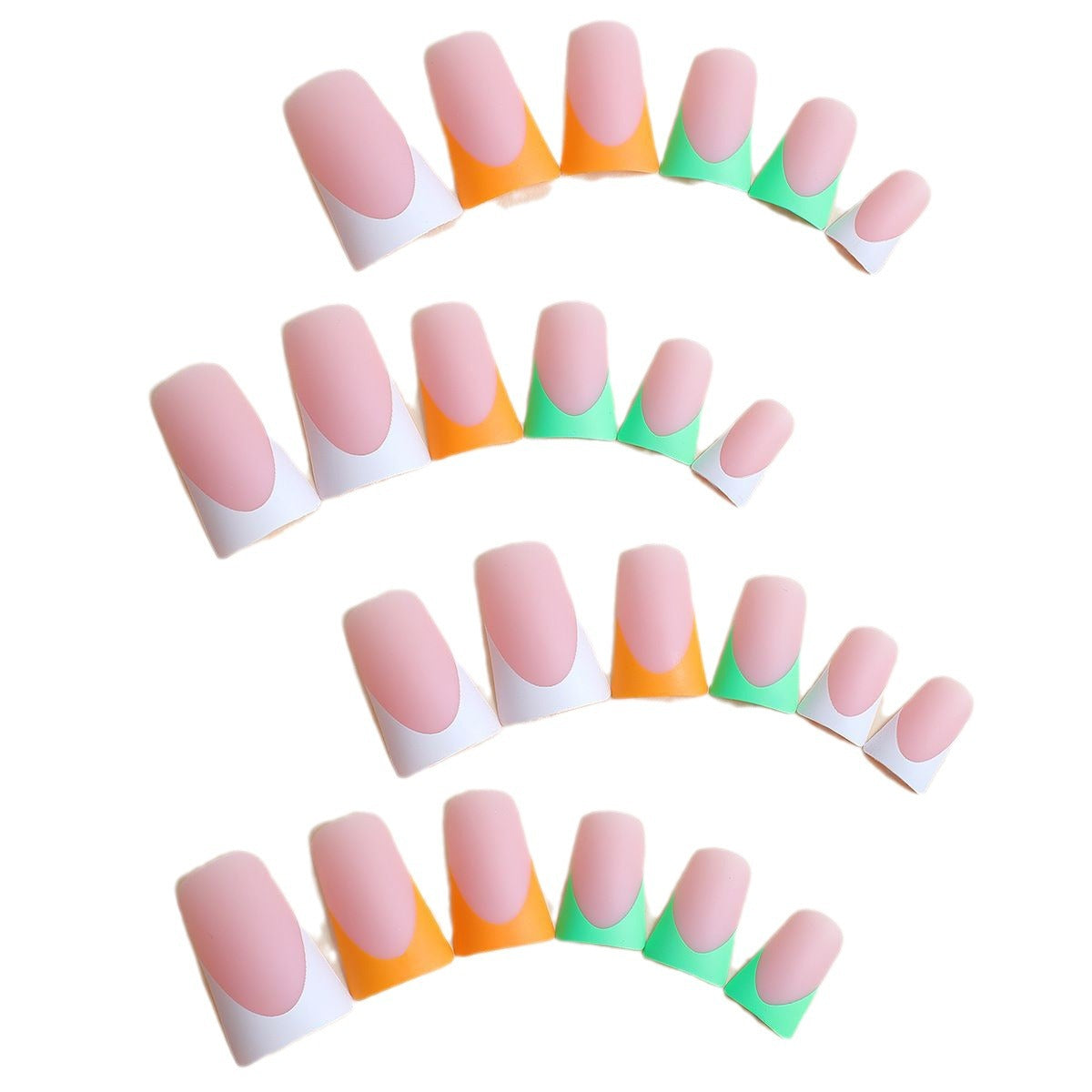 Wholesale Plastic Colored Press on Nails Kits 24 Pieces/box ACC-NS-HaoYi007