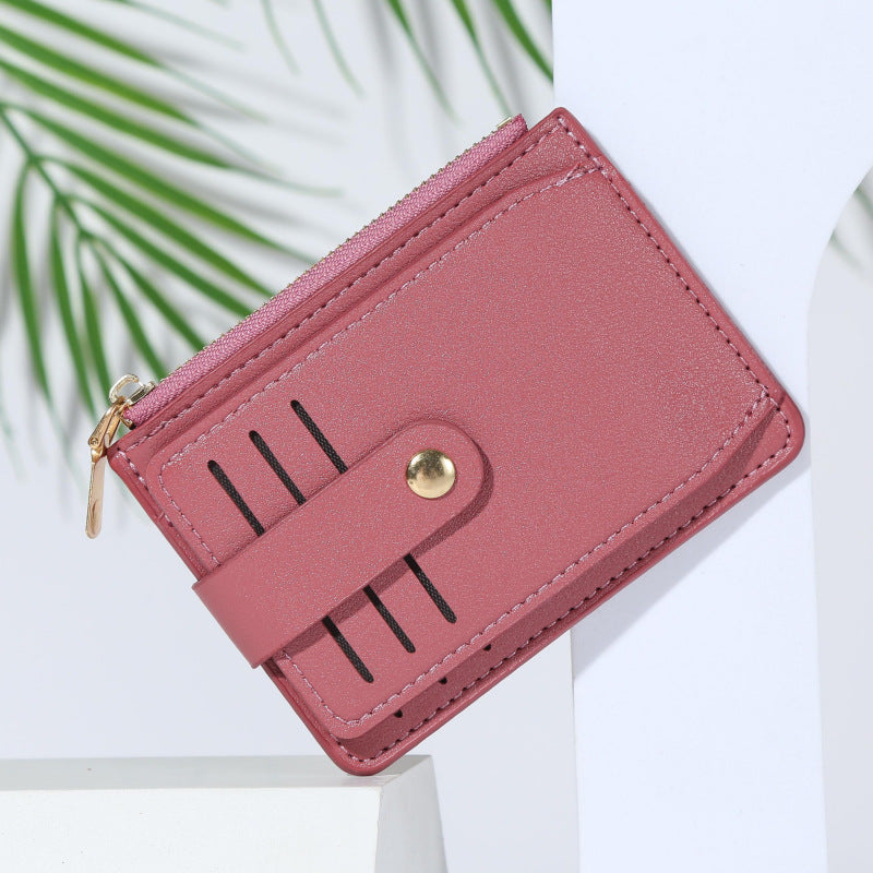 Wholesale PU Zipper Multi Slot Card Wallet Candy Color Everyday Fashion Accessory
