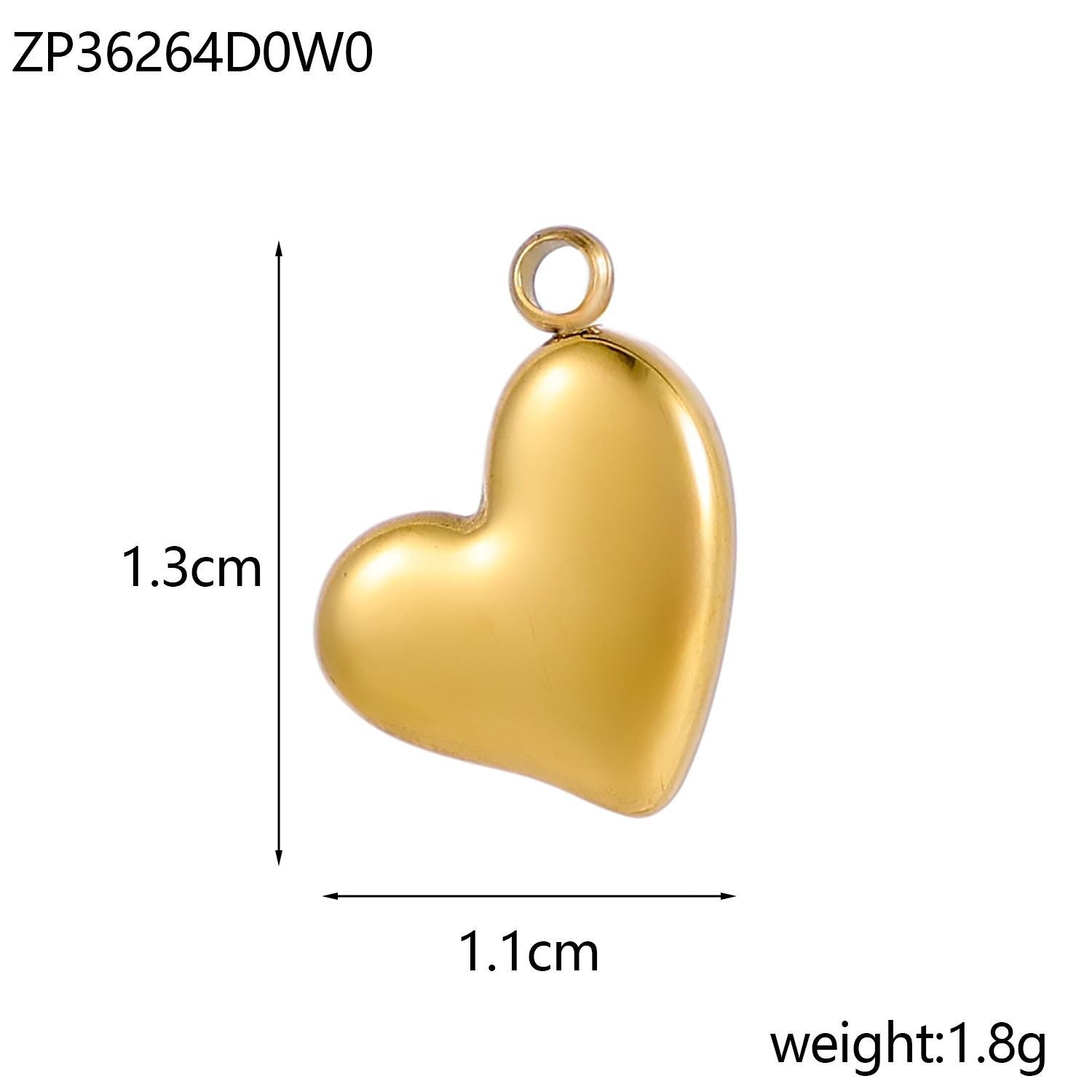Wholesale Glossy heart five-pointed star stainless steel DIY pendant