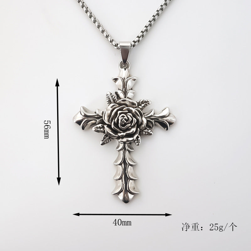 Wholesale Stylish Cross Pendant Necklace Alloy Electroplated Fashion Jewelry Accessory For Women