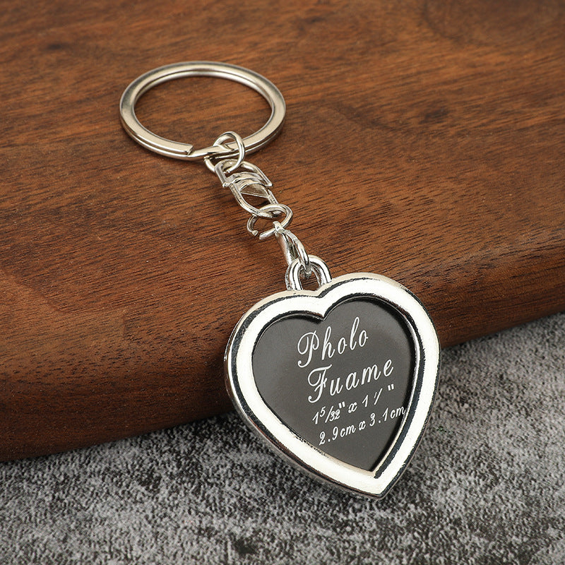 Wholesale Creative Square Heart Photo Frame Metal Keychains ACC-KC-YuJia011