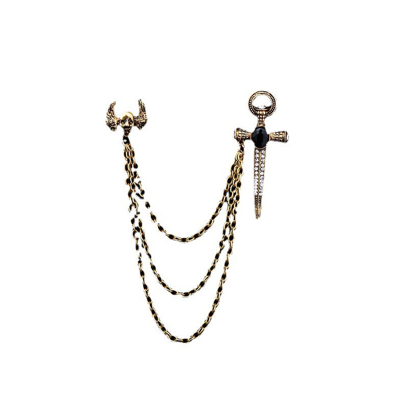 Wholesale   Personalized Skull Badge Wings Sword Vampire Brooch