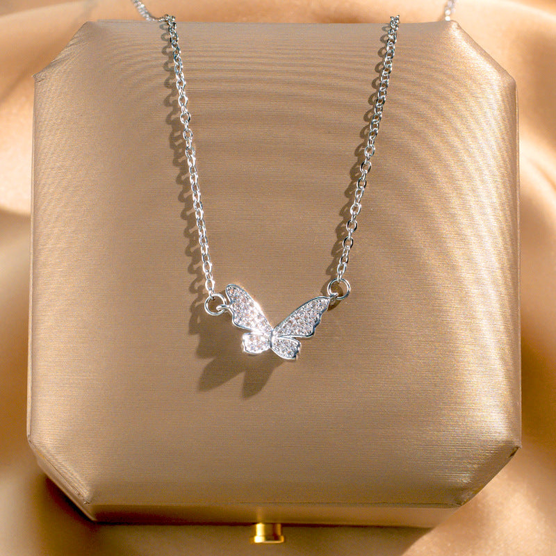 Wholesale Titanium Steel Zircon Clavicle Chain Necklace Korean Style Jewelry Accessory