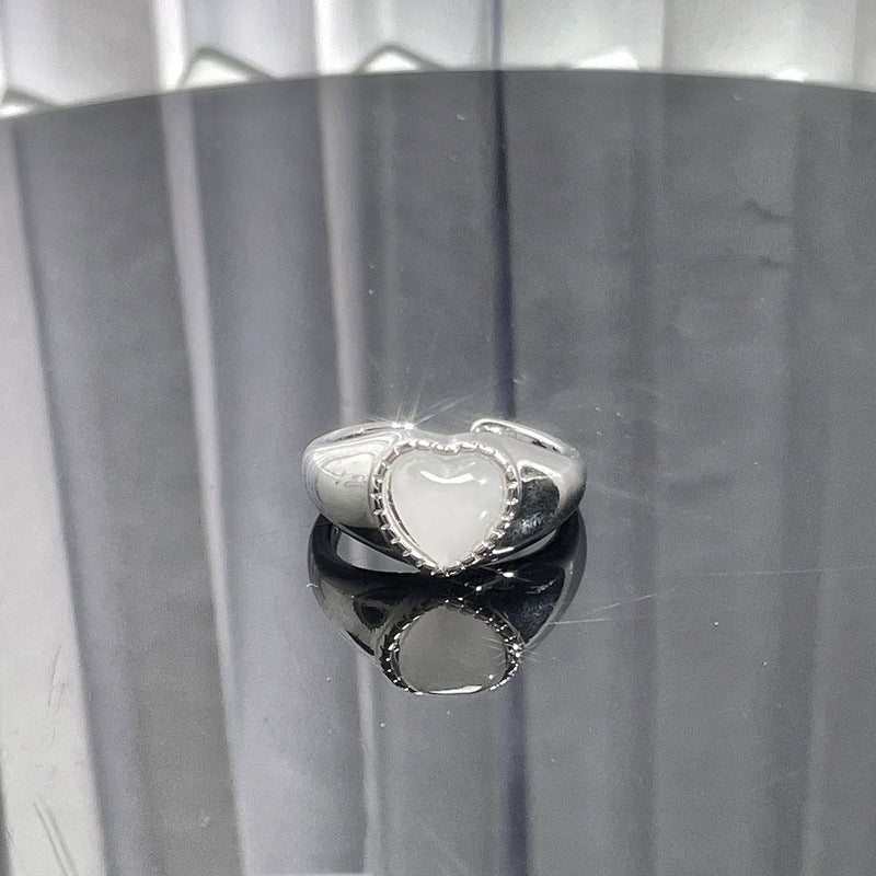 Wholesale texture Opal personality open ring