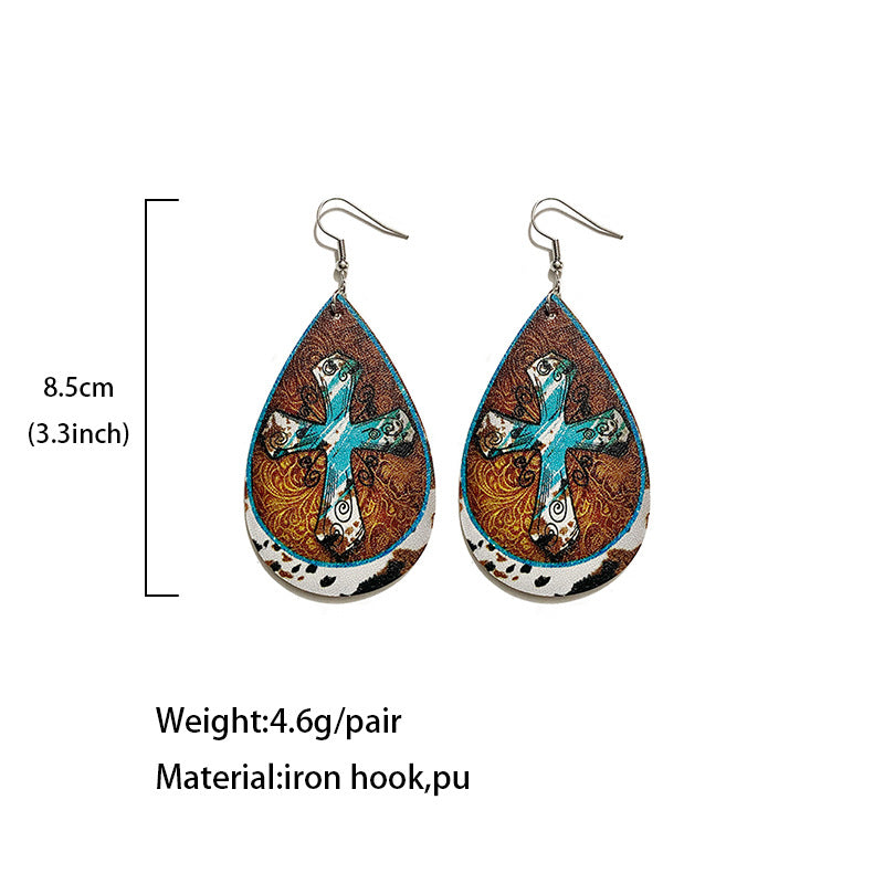 Wholesale  Western Retro Leather Earrings Bohemian Style Earrings