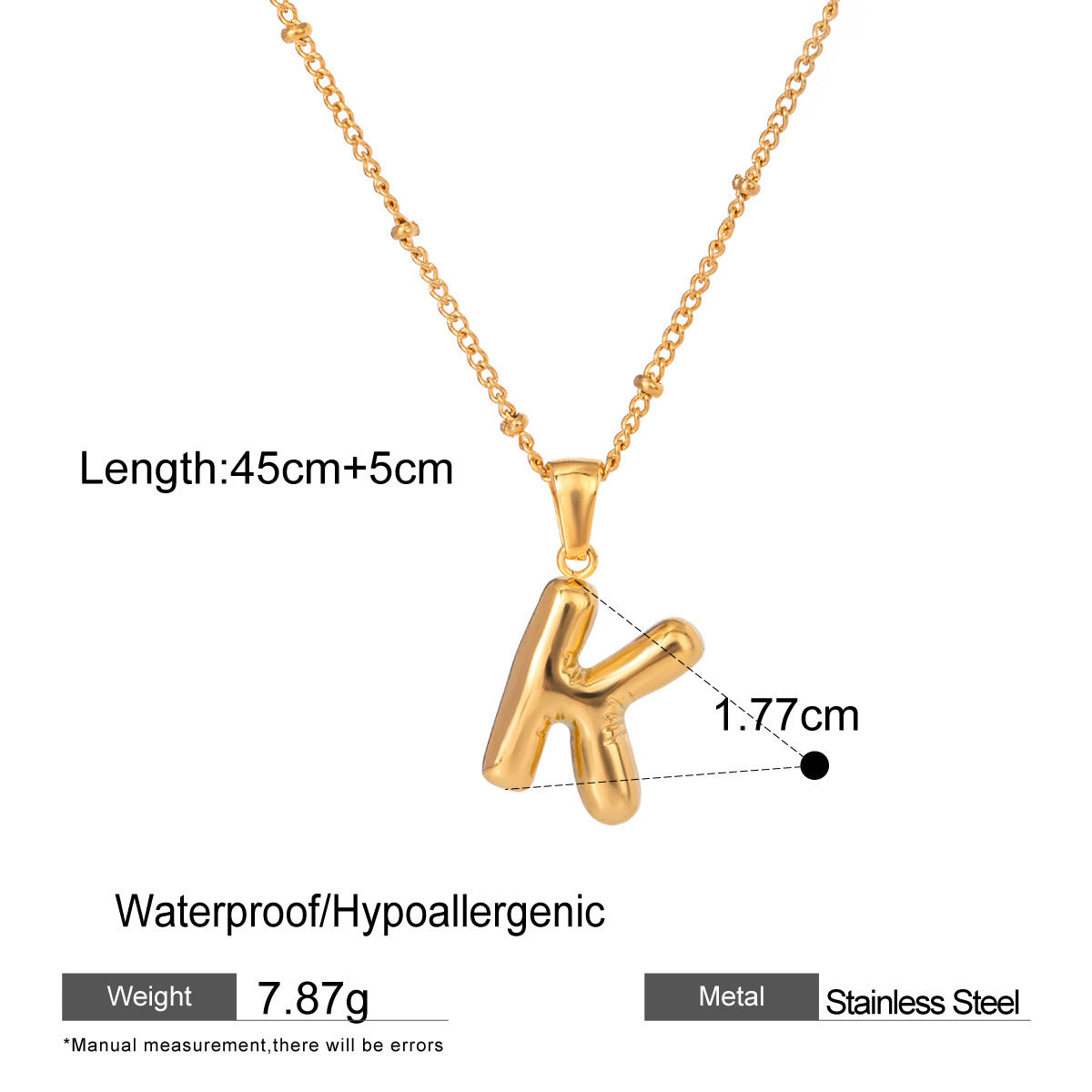 Wholesale Light Luxury Stainless Steel Initial Necklace