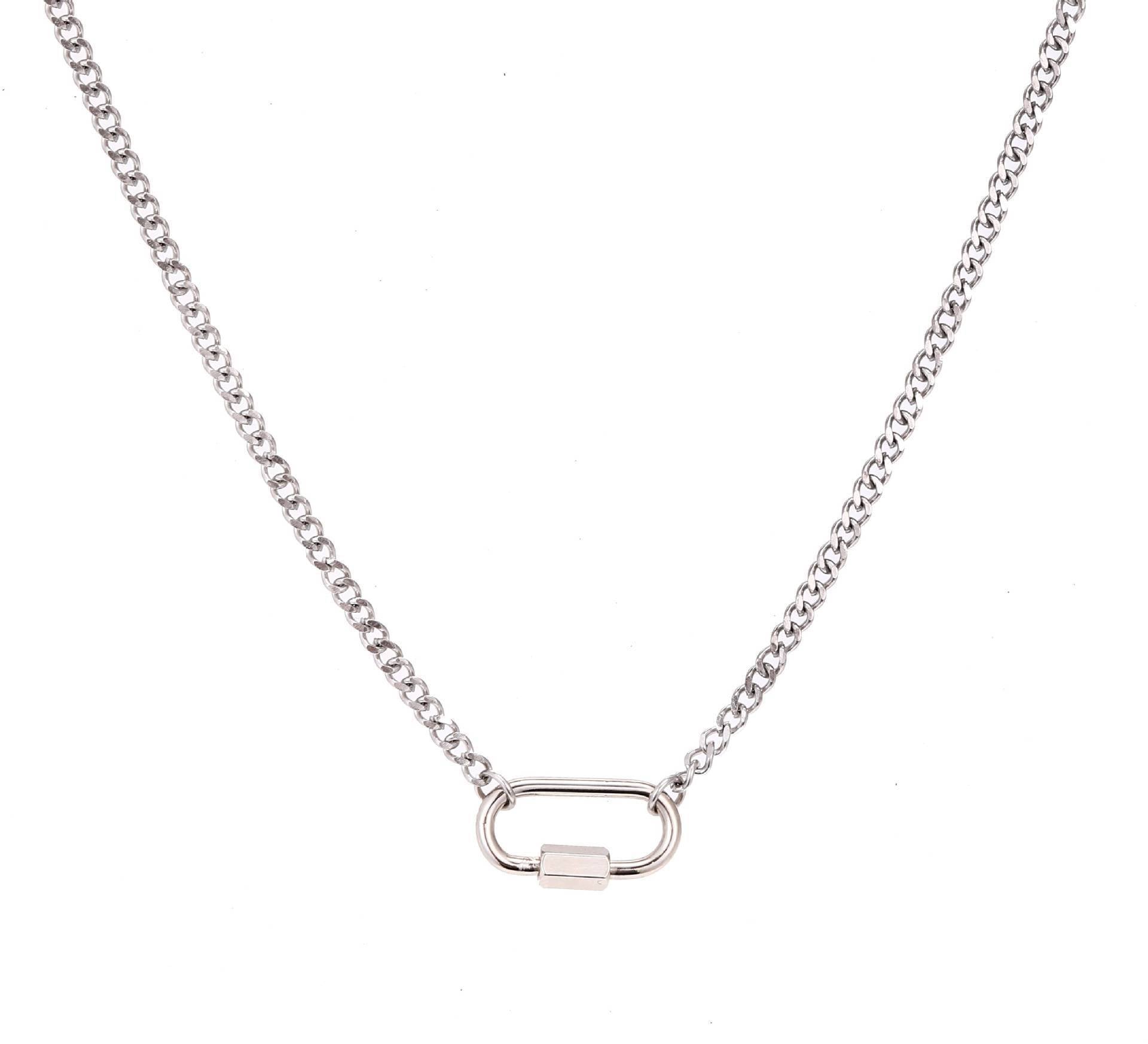 Wholesale Chain furnace vacuum plating stainless steel DIY basic movable chain love series pendant necklace