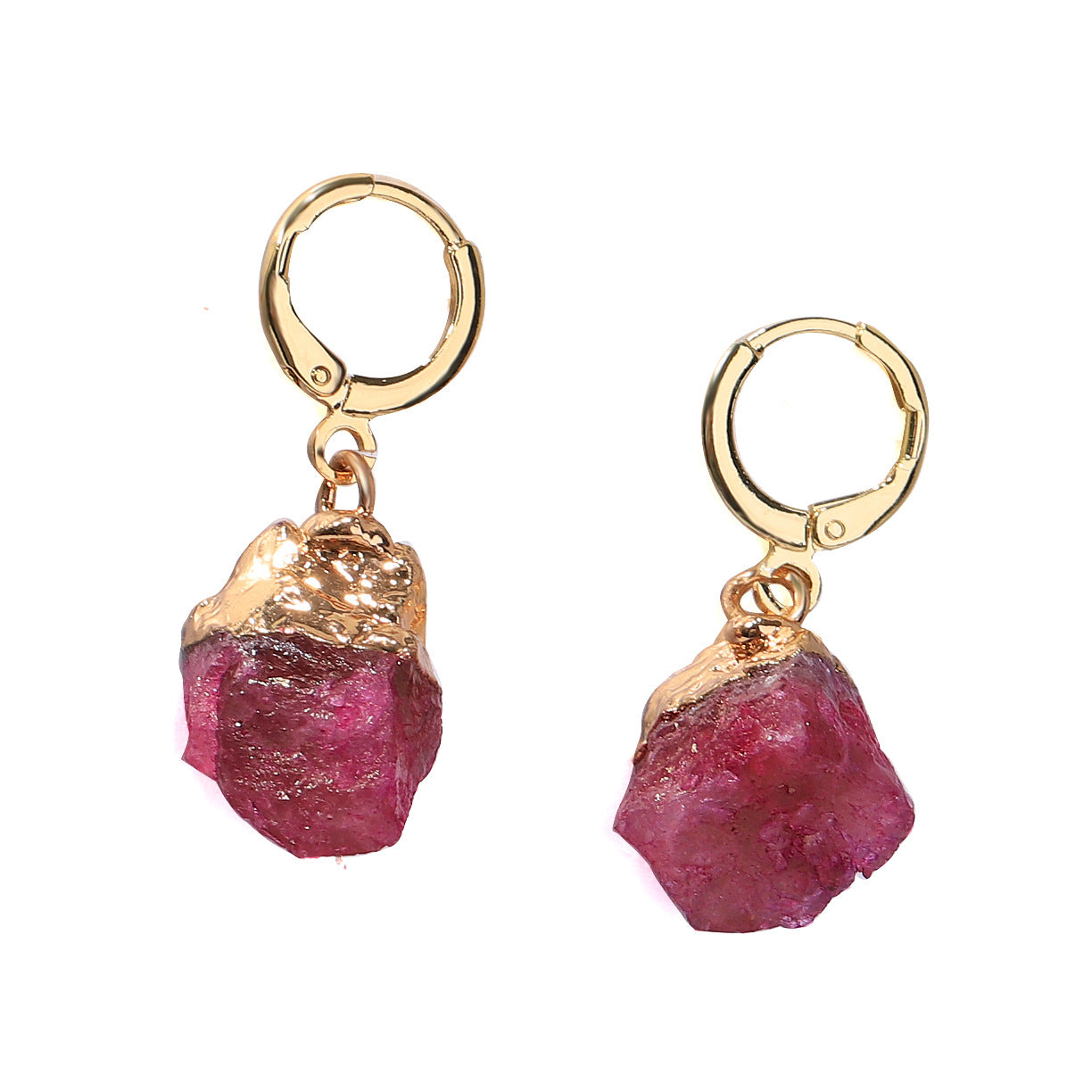 Wholesale Irregular Natural Stone Crystal Birthday Stone Rough Stone Earrings ACC-ES-ZhuangZ001