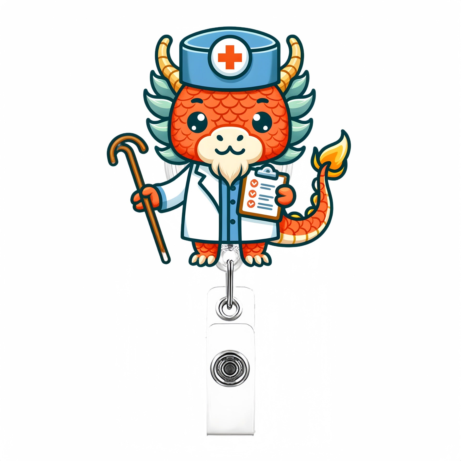 Wholesale Cute Cartoon Acrylic Retractable Clip Badge Keychain