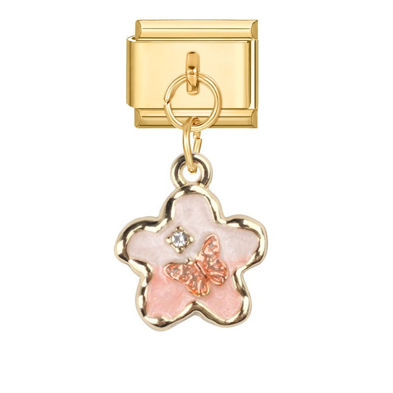 Wholesale Italian Charm Bracelet 9mm DIY Splicing Gold Pendant Stainless Steel Composable Bracelet