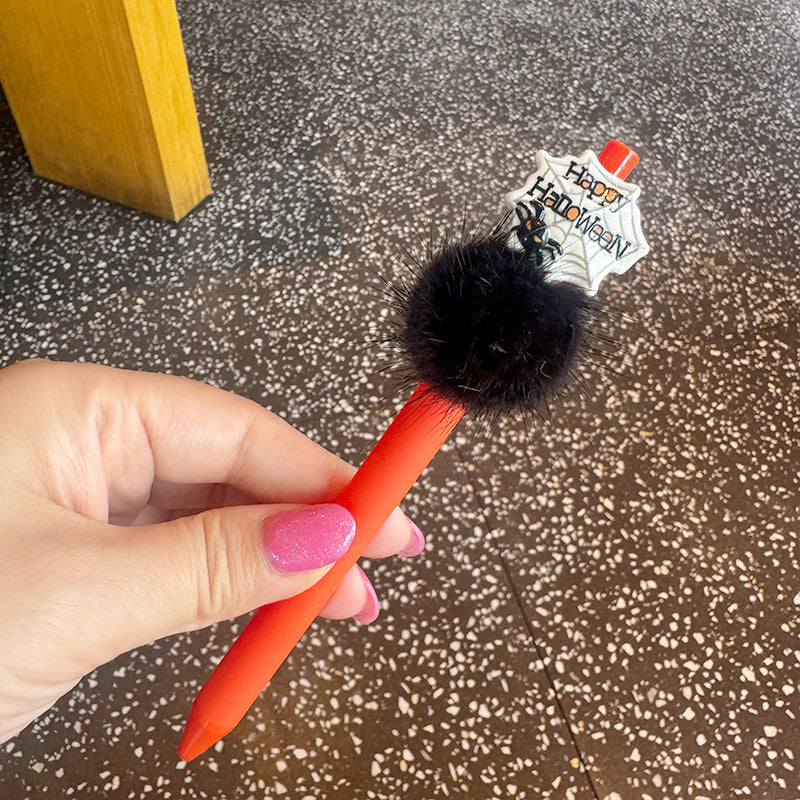 Wholesale Halloween Funny Creative Cartoon Fur Ball Press Ballpoint Pen
