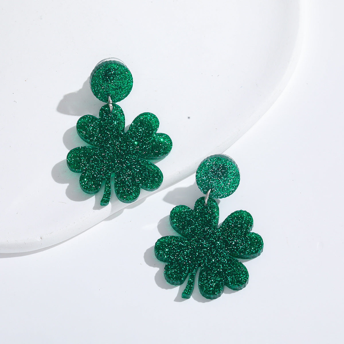Wholesale Cross St. Patrick's Day Shamrock Acrylic Earrings