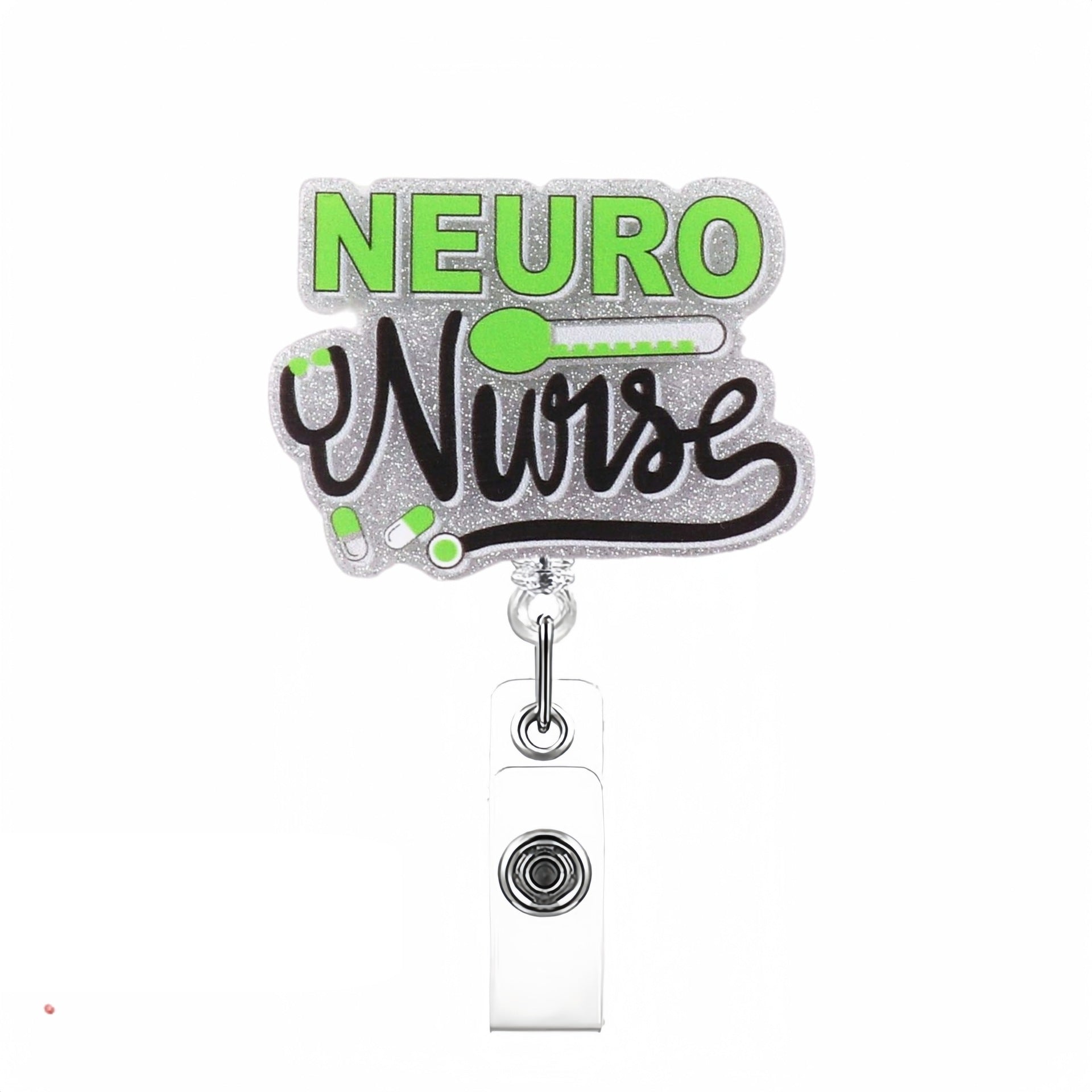 Wholesale Creative pattern acrylic Retractable Rotating Badge Keychain