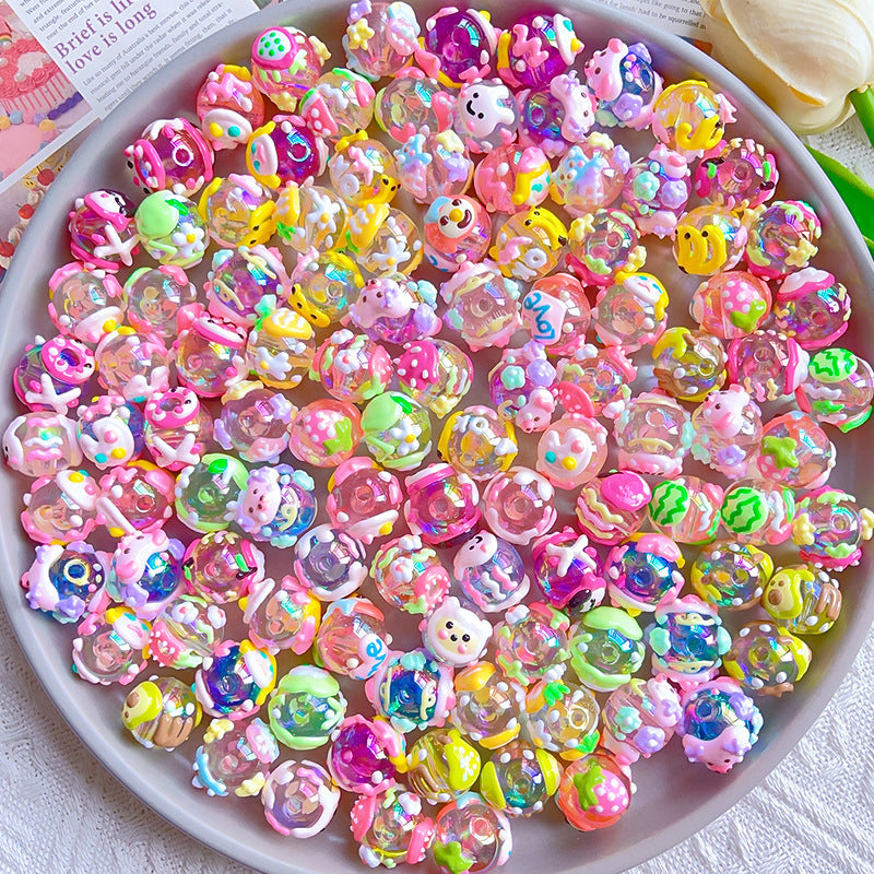 Wholesale 10pcs Acrylic Cute Cartoon Beads DIY Bead Accessories