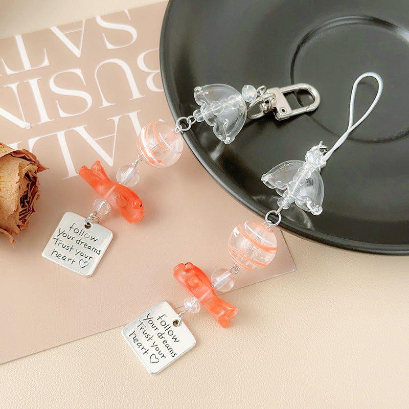 Wholesale  Cute Goldfish Wind Chimes Pendant Keychains