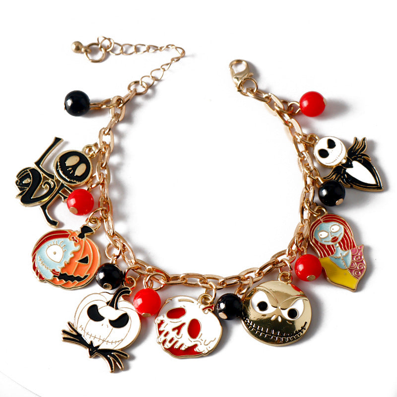 Wholesale Halloween Skull Pumpkin Witch Combination Bracelet ACC-BT-HX004