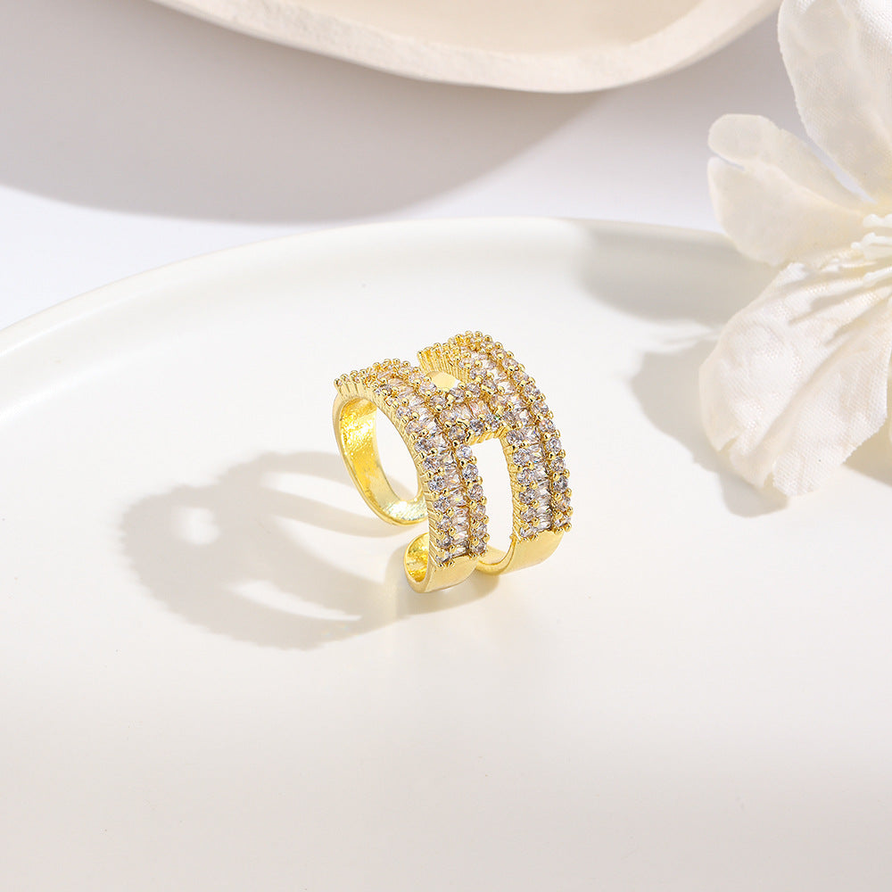 Wholesale 18k color-preserving copper-plated open ring