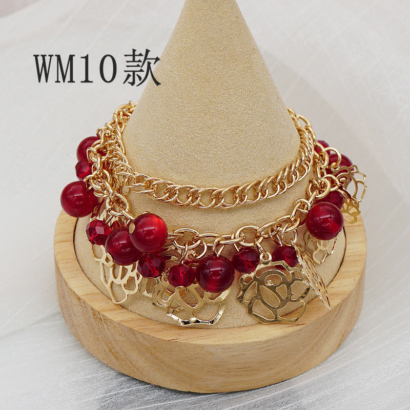 Wholesale Bohemian Heart Flower Multi-Layer Beaded Bracelet Jewelry Accessory for Boutique Resale