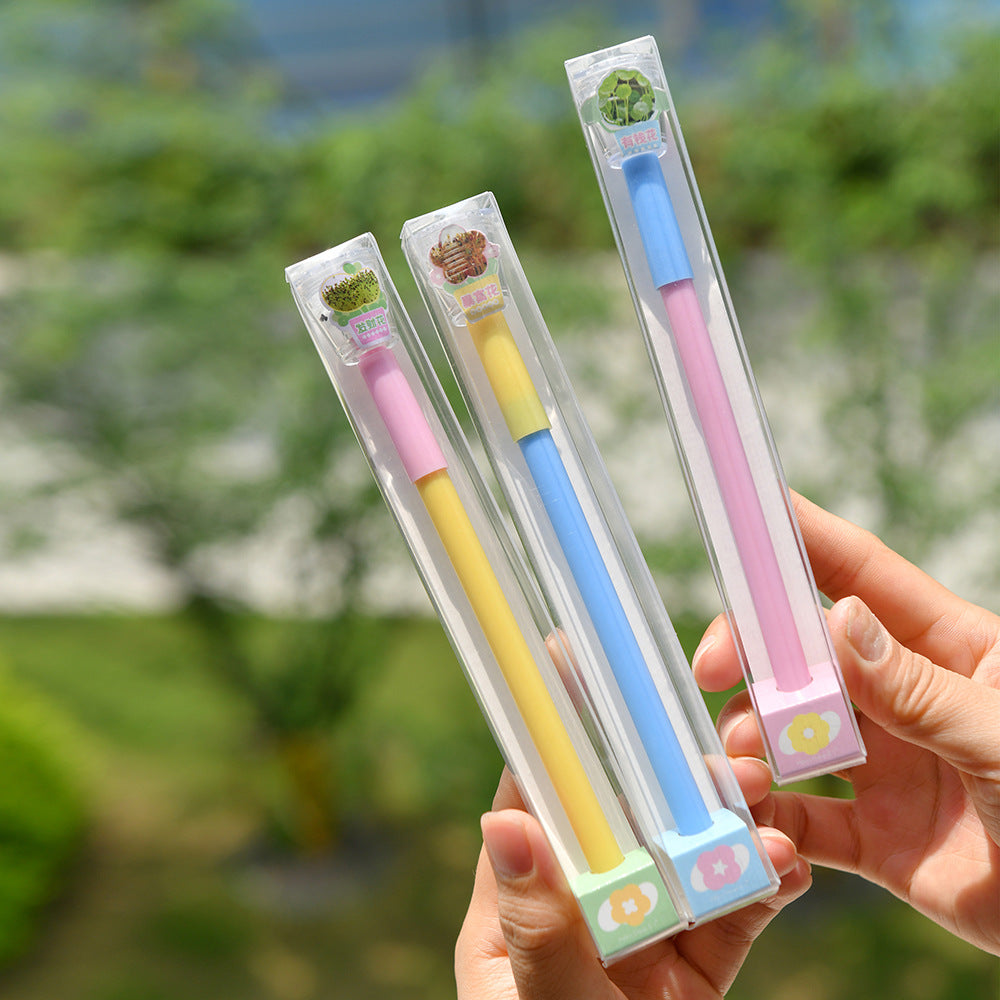 Wholesale  Creative Grass Pen Rich Flowers Rich Flowers Black Gel Pen  Ballpoint Pen
