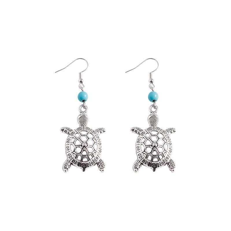 Wholesale Hollow Vintage Turtle Alloy Turquoise Earrings ACC-ES-YueSen001