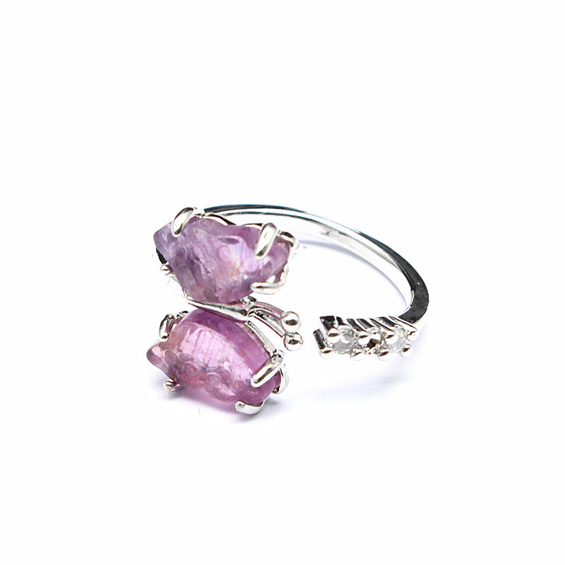 Wholesale Fluorite Butterfly Carved Ring