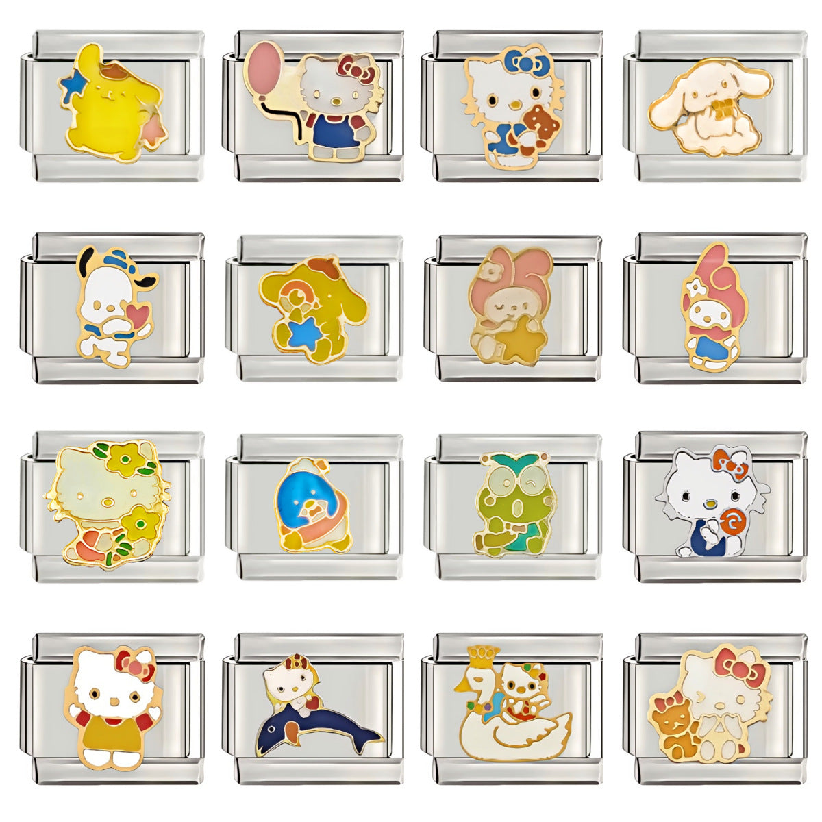 Wholesale Italian Charm Starter Bracelets DIY square Single Section Creative Stainless Steel Composable Bracelet