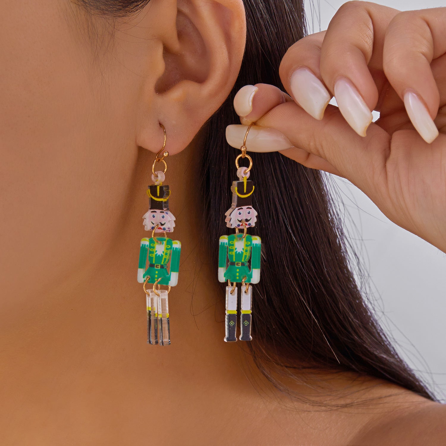 Wholesale Christmas Acrylic Colorful Christmas Tree Snowman Earrings