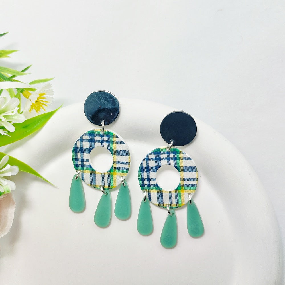 Wholesale Bohemian Style Hollow Stud Earrings Exaggerated Acrylic Earrings ACC-ES-Qiyu015