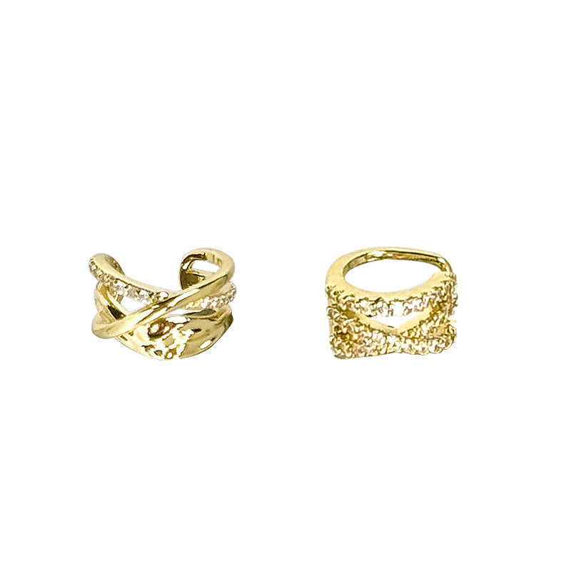 Wholesale Minimalist Multi-Layer Zircon Ear Cuff - Copper Electroplated Jewelry Accessory