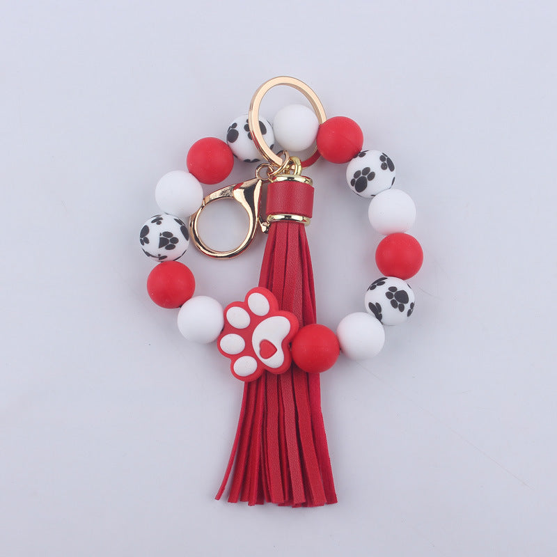 Wholesale Cartoon Dog Claw Silicone Beaded Wrist Keychain ACC-KC-GuangTian030