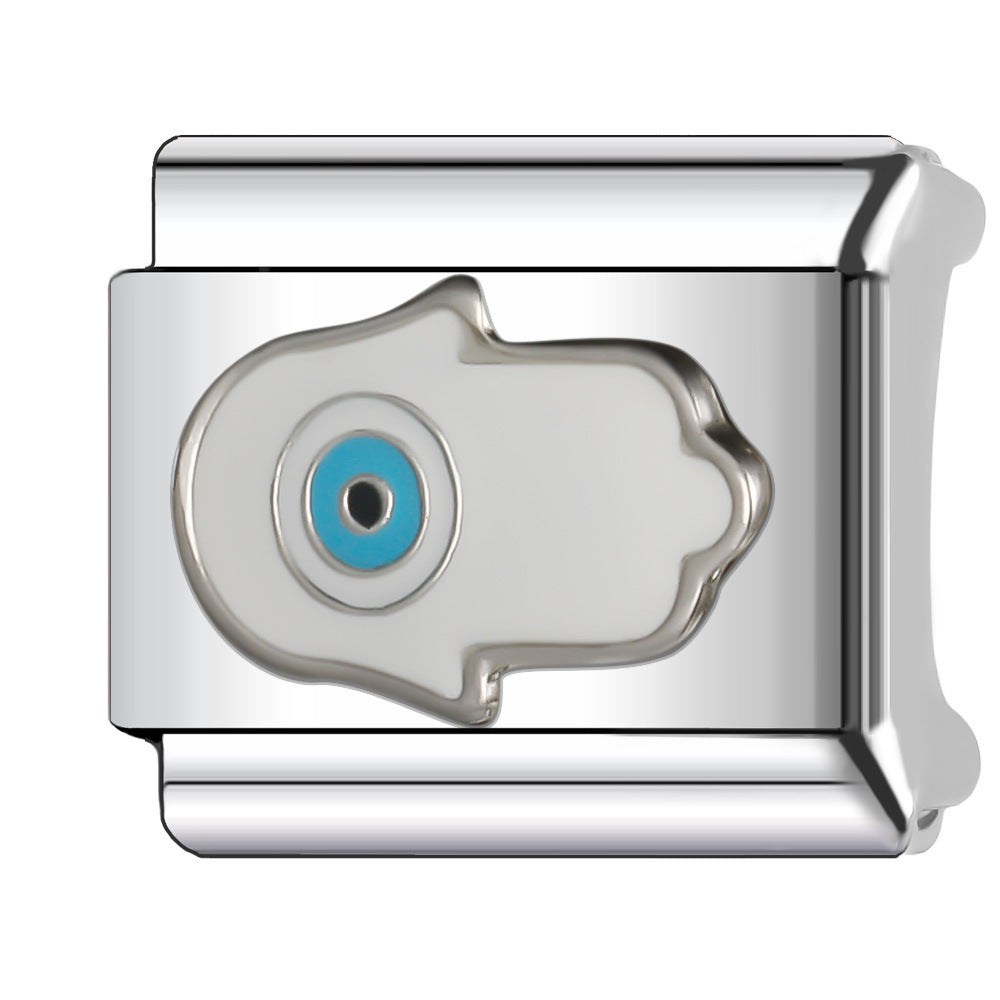 Wholesale Italian Charm Bracelet 9mm DIY Splicing Creative Eye Series Stainless Steel Composable Bracelet