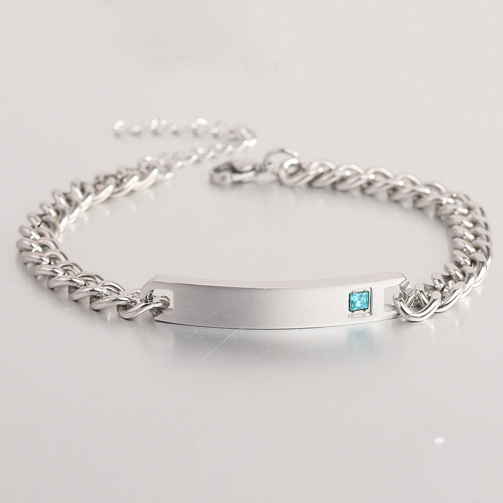Wholesale  Titanium Steel Diamond Couple Bracelet