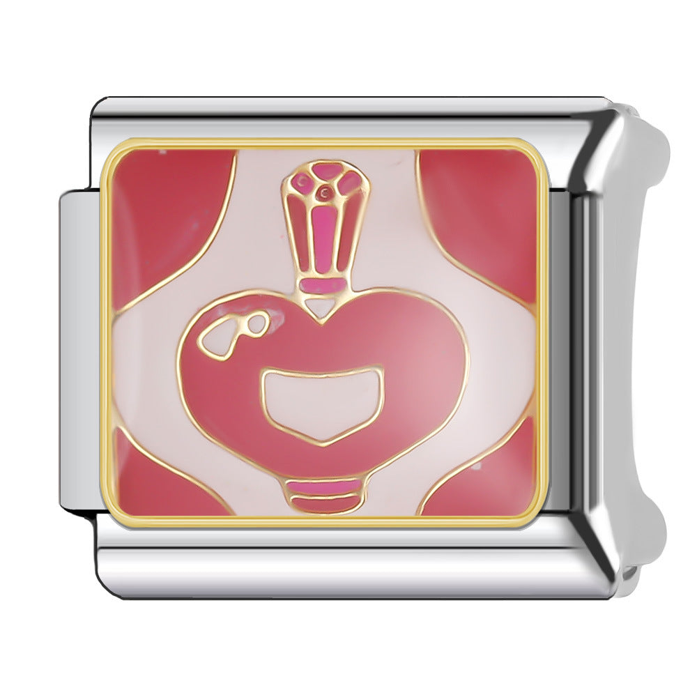 Wholesale Italian Charm Bracelet 9mm DIY Splicing Red Female Series Stainless Steel Composable Bracelet