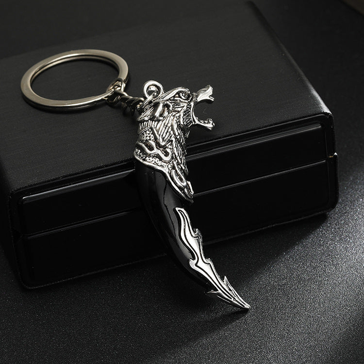 Wholesale Stainless steel spike cross eagle keychain  metal pendant