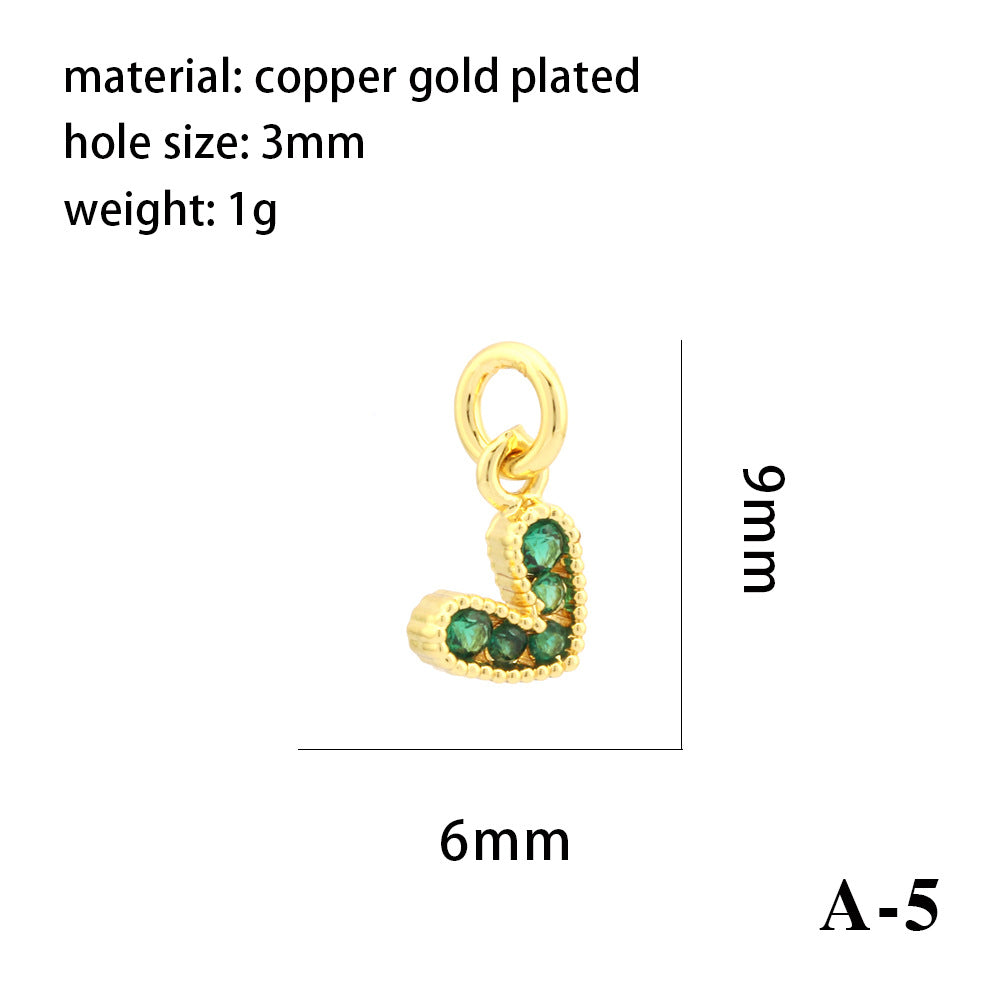 Wholesale 18K gold-plated color-preserving micro-inlaid zirconium heart-shaped pendant