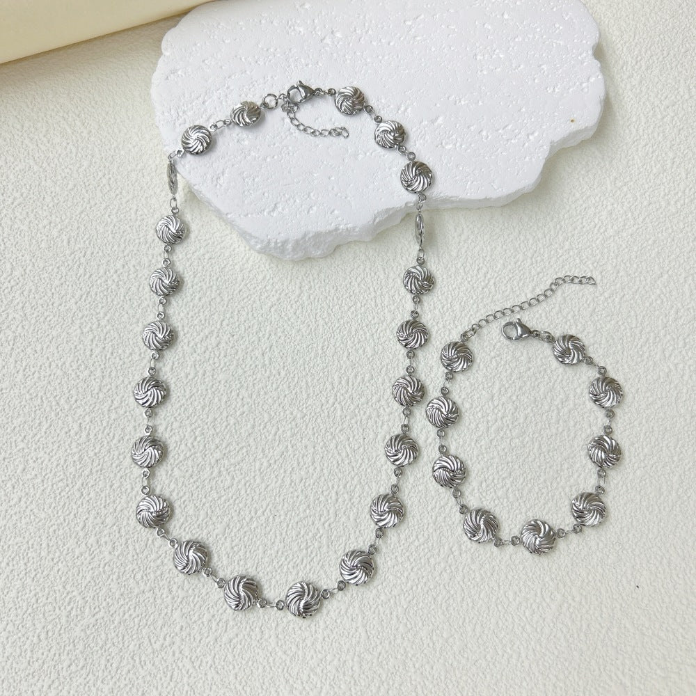 Wholesale  marine series stainless steel three-dimensional hollow shell necklace