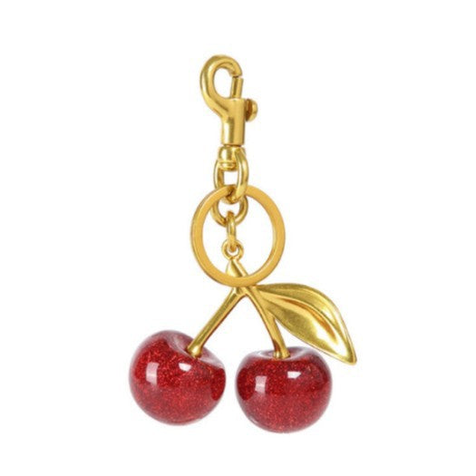 Wholesale Polished Plastic Resin Cherry Keychain Bag Pendant Sweet Style Decorative Accessory