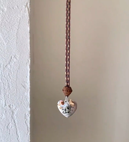 Wholesale brown woven heart letter puppy necklace